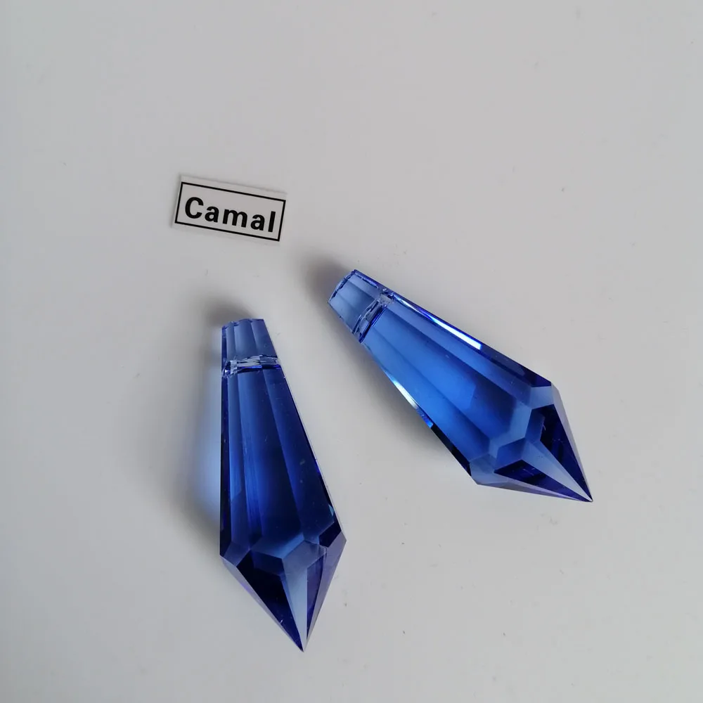 

Camal 5PCS 38mm Blue K9 Crystal Icicle Drops Prisms Pendant Lamp Lighting Parts Ornament SunCatcher Chandelier Hanging Wedding
