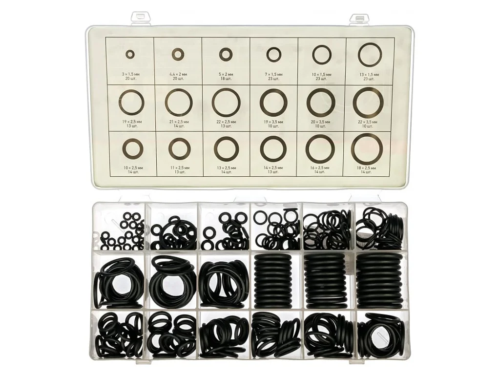 Набор резиновых уплотнительных прокладок СибрТех D 3 - 22mm 279шт 47598 |