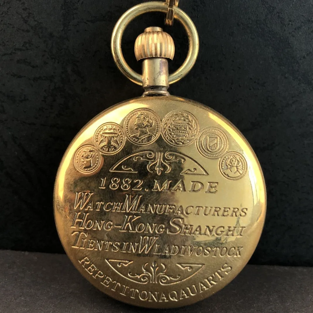 

Часы наручные антикварные винтажные с цепочкой, в стиле стимпанк, 1882