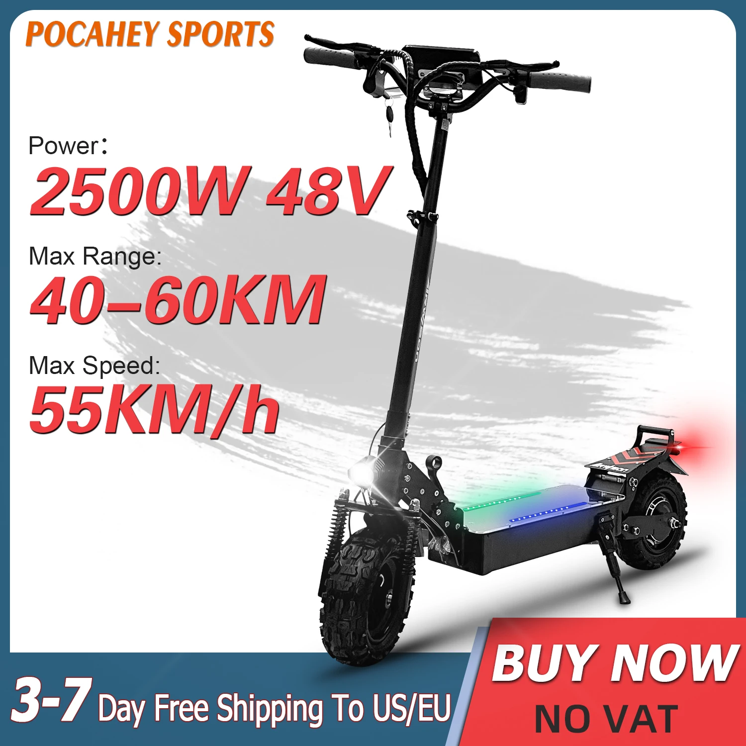 

Спортивный Электрический скутер POCAHEY, 2500 Вт, 16 Ач, 34 миль/ч, 37 миль, электроскутеры для взрослых, 11 дюймов, складные Электрические Скейтборды
