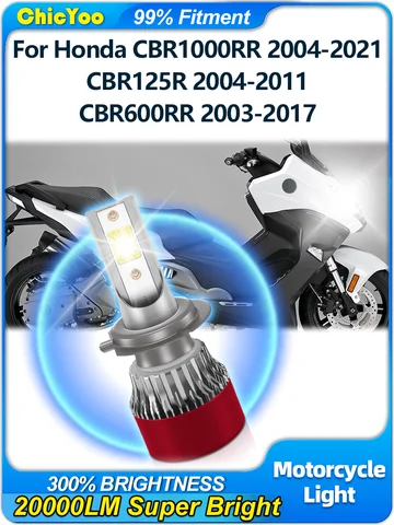 20000LM H7 светодиодная фара с вентилятором 6000K мотоциклетная фара для Honda CBR1000RR 2004-2021 CBR125R 2004-2011 CBR600RR 2003-2017