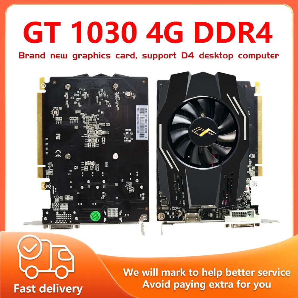 

1030 4gb gddr5 GT1030 4G GT 1030 64 bit NEW Video Graphic Cards GPU Desktop CPU Motherboard Gaming
