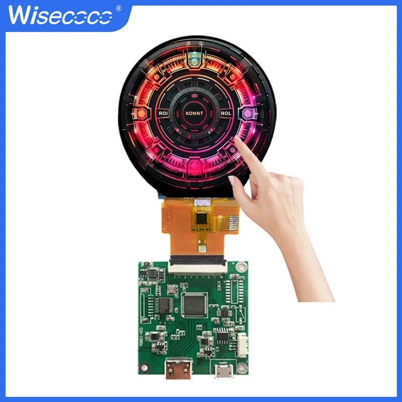Круглый дисплей Wisecoco 2 1 дюймов 480*480 Tft LCD емкостная сенсорная панель ST7701S RGB плата