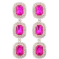 2022 multilayer rhinestone square party earrings wholesale