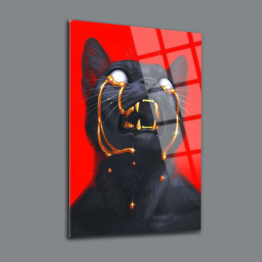 

Декор в виде кошачьих слез, бескаркасная свободно плавающая панель из закаленного стекла, украшение для дома, офиса, гостиной