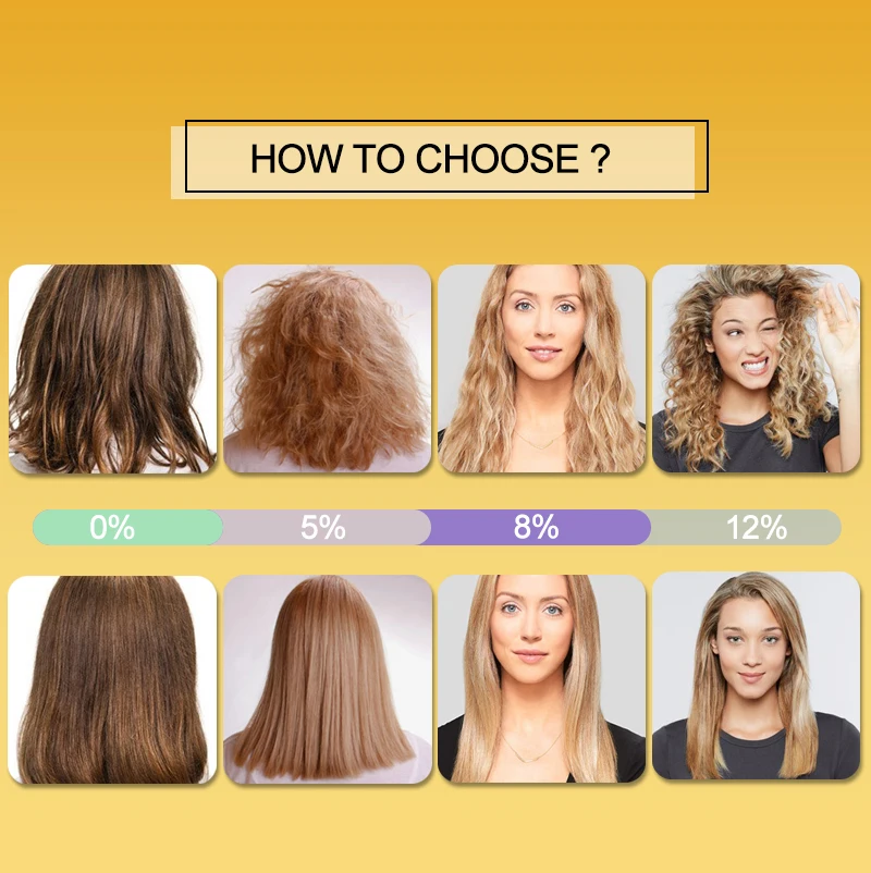 Профессиональный бразильский Кератиновый лечение волос PURC 12 градусов 1000 мл для