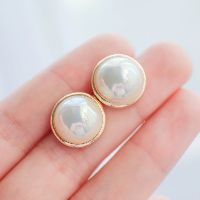 

Simple Pearl Stud Earrings Women Silver Jewelry