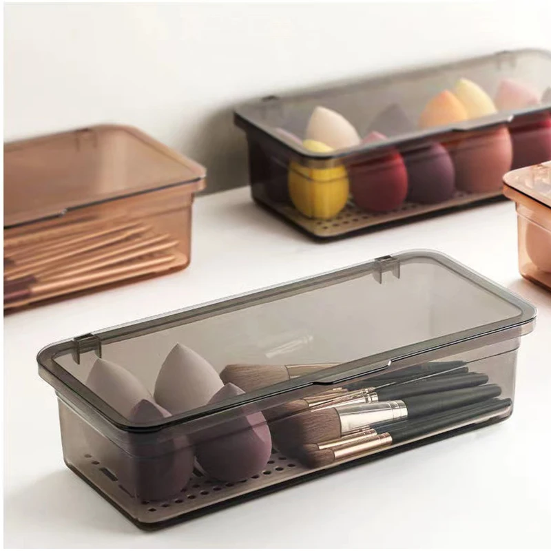 Коробка для хранения косметических кистей макияжа с крышкой Пыленепроницаемая
