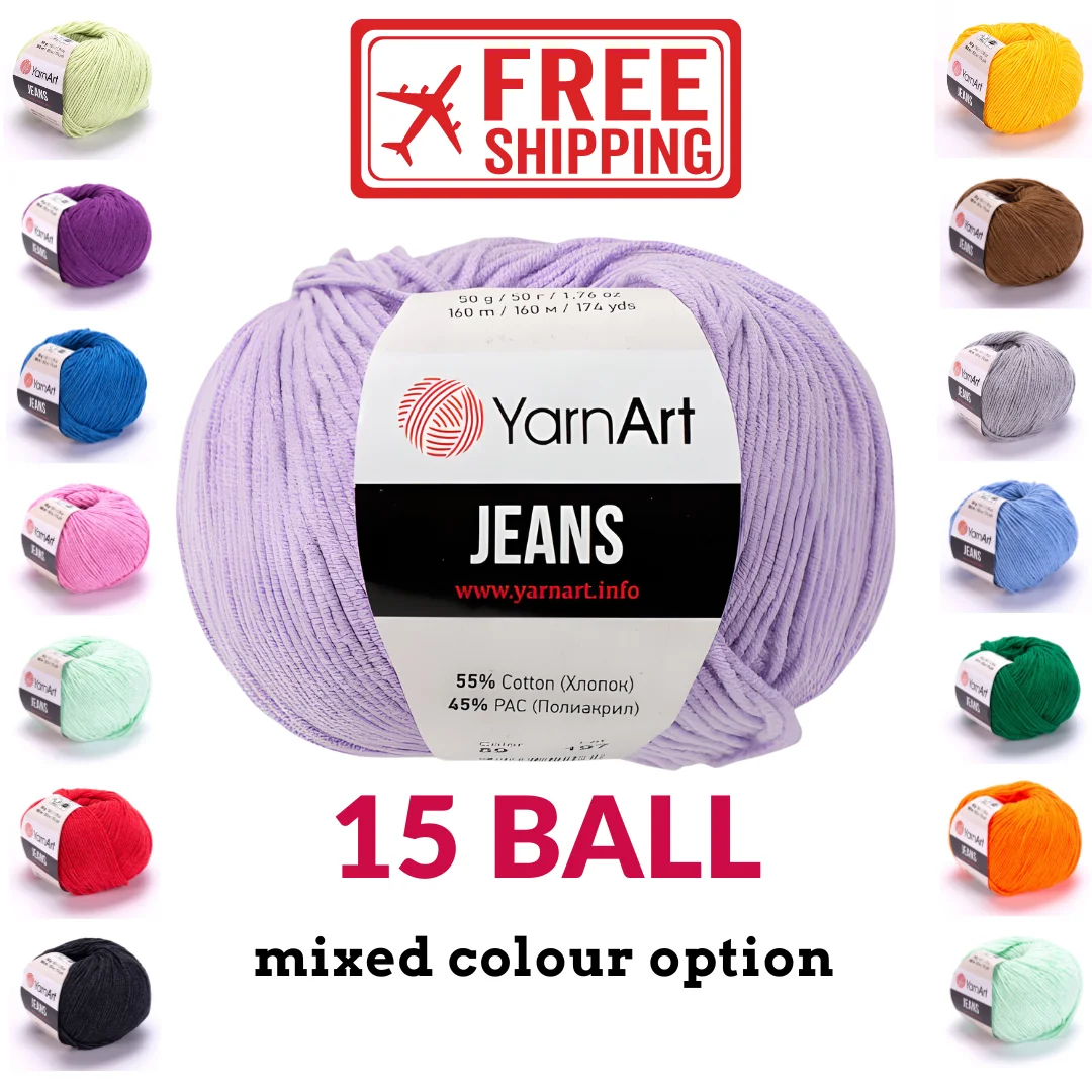 

Джинсы YarnArt, мягкая хлопковая пряжа для вязания амигуруми, ремесло, вязание крючком, нить «сделай сам», детский трикотаж, свитер, шаль, кардиг...