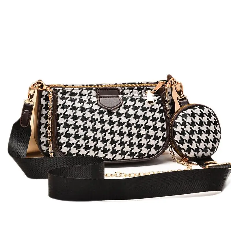 

New Women's Bag 3-IN-1 Messenger Handbag Crossbody Fashion Shoulder Bag Pattern Multi-Color Zipper Trend Bags Minority Design