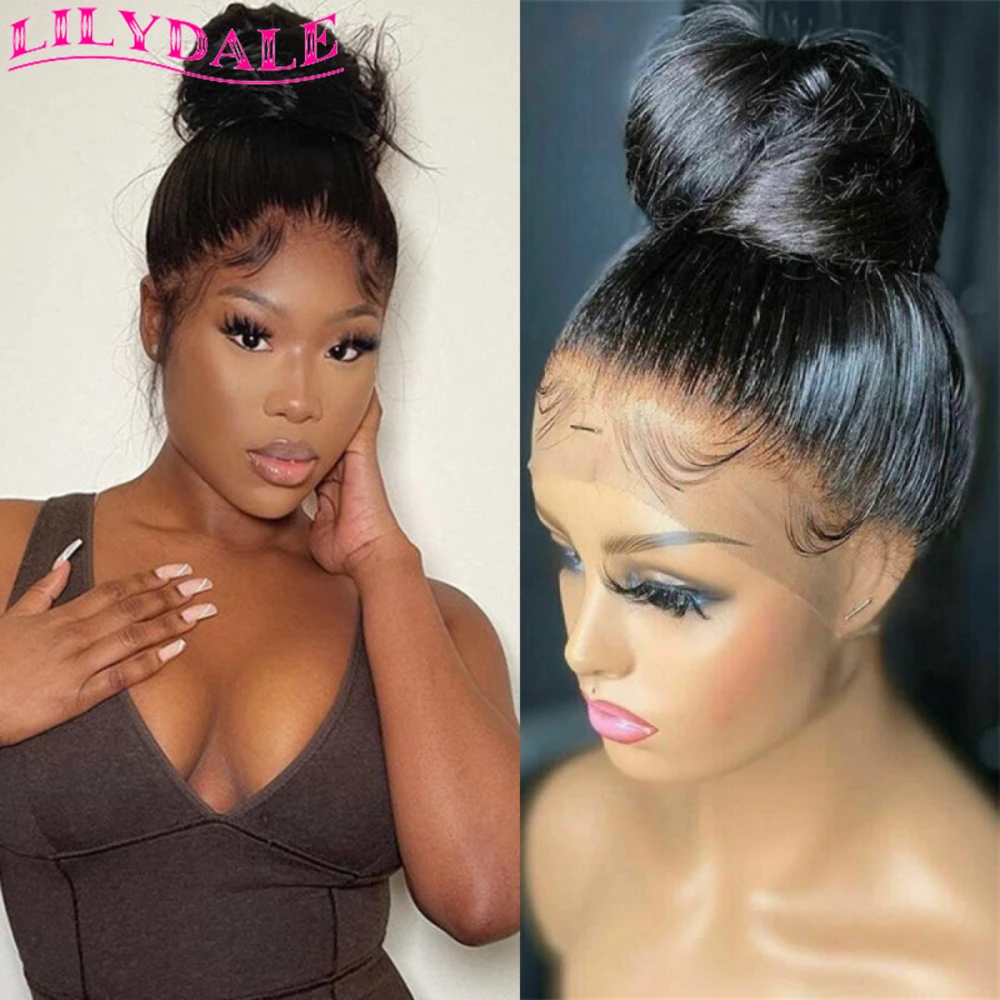 

360 Full Lace Human Hair Wigs Pre Plucked Bone Straight Human Hair Lace Frontal Wig For Black Woman Brazilian Wigs On Sale 30In
