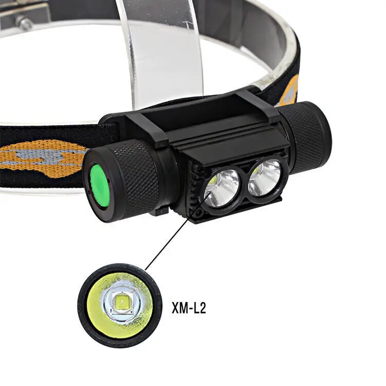 USB Зарядка Двойной свет XML2 Фара Ht 18650 Аккумулятор