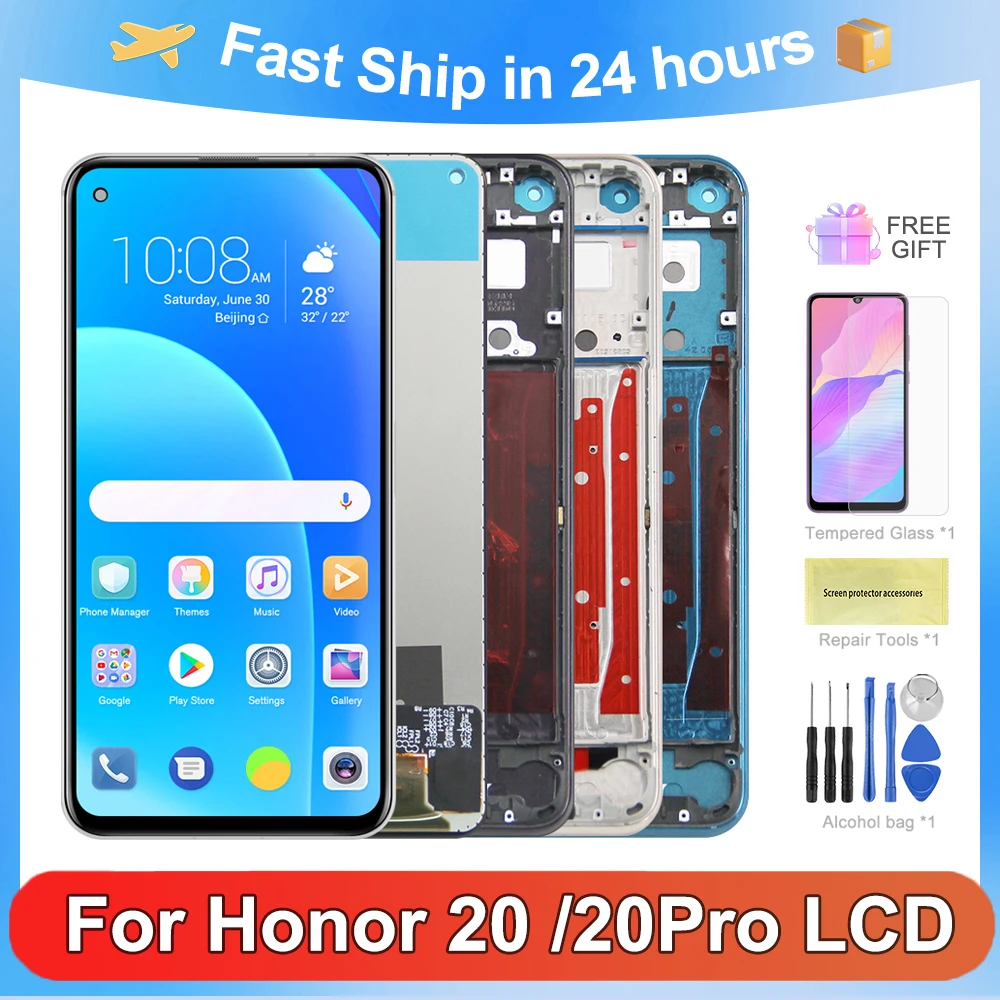 

6.26”Original For Honor 20 YAL-L21 LCD Display Touch Screen Digitizer Assembly For Honor20Pro YAL-AL10 YAL-L41 Replacement Parts