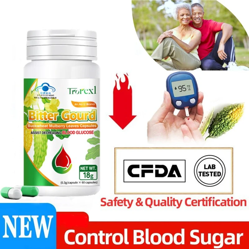 

Premium Blood Sugar Manager Bitter Melon Extract Capsule Cure Diabetes Anti-Hypertension for Cardiovascular Heart Health
