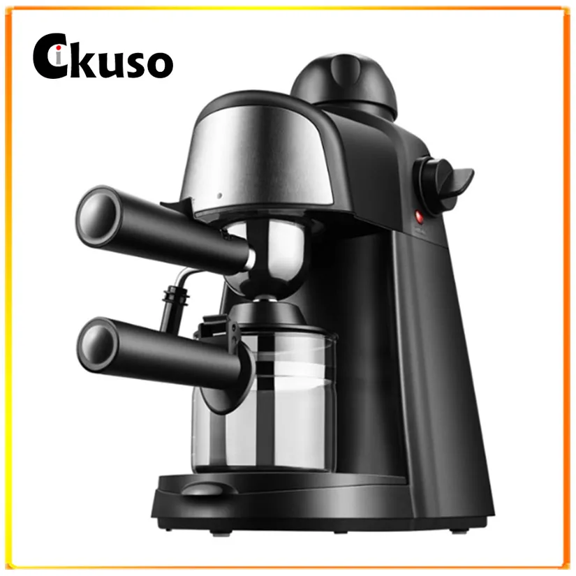 

Cikuso Coffee Machine Drip Coffee Maker with Steam Milk Frother Espresso Maker Portable Electric Cappuccino Mocha Home Appliance