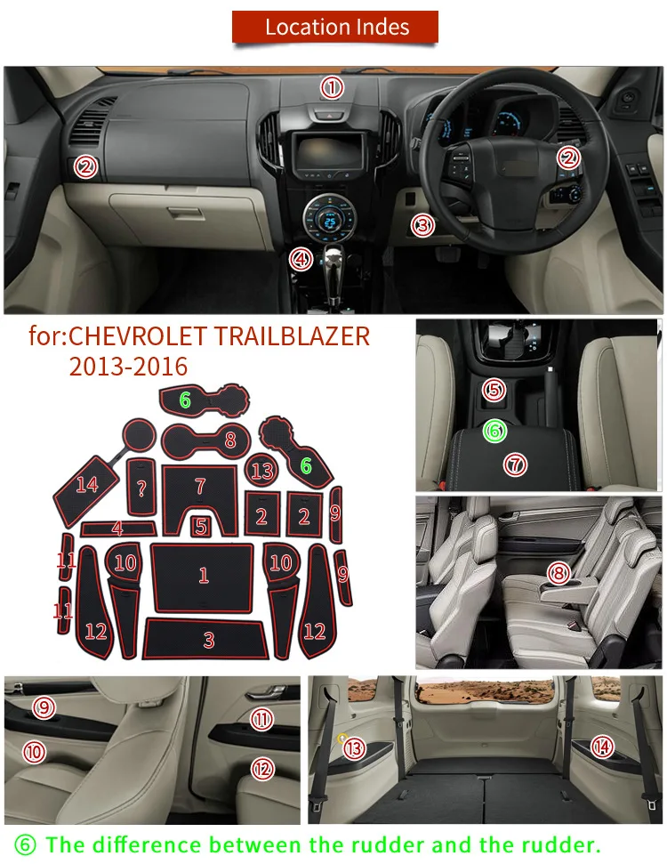 Резиновая накладка на дверь для Chevrolet Trailblazer RG Holden до 7 дюймов 2012 ~ 2016 2013 2014 2015