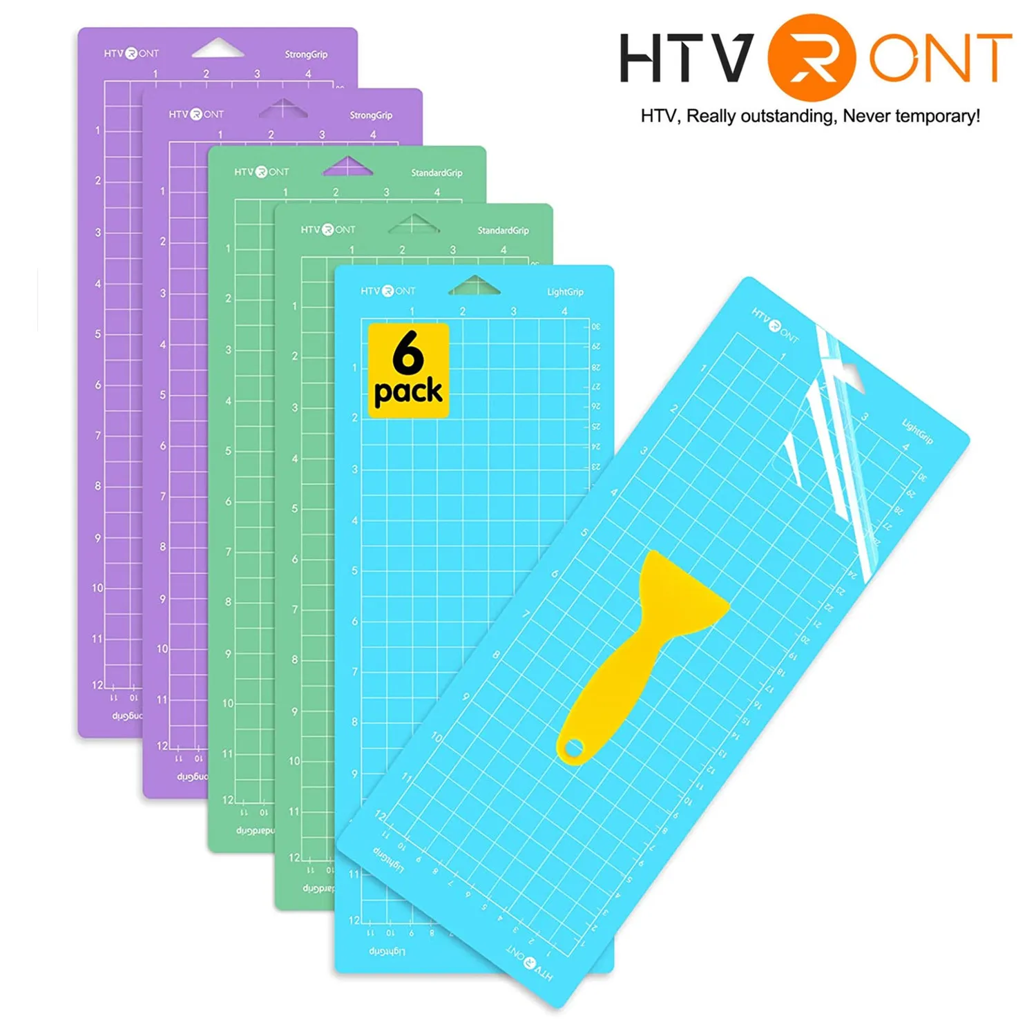 HTVRONT 6pcs 4.5x12inch/11.5x30cm PVC Cutting Mat Base Adhesive Plate Pad For Cricut Joy Quilting Mats For Cardstock HTV Crafts