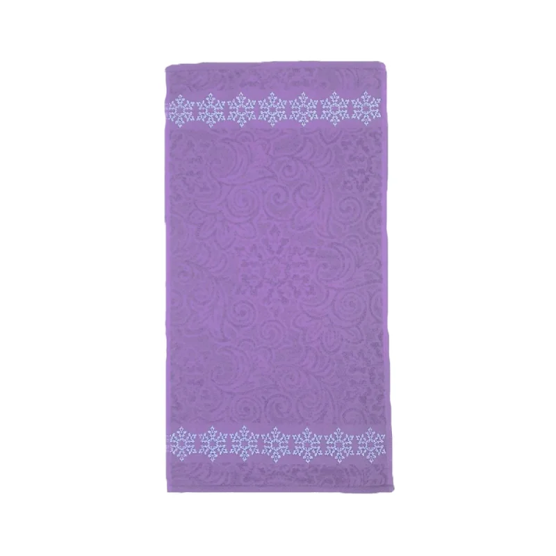 Махровое полотенце Вышний Волочек - Снежинка лиловая, Размер: 35х70