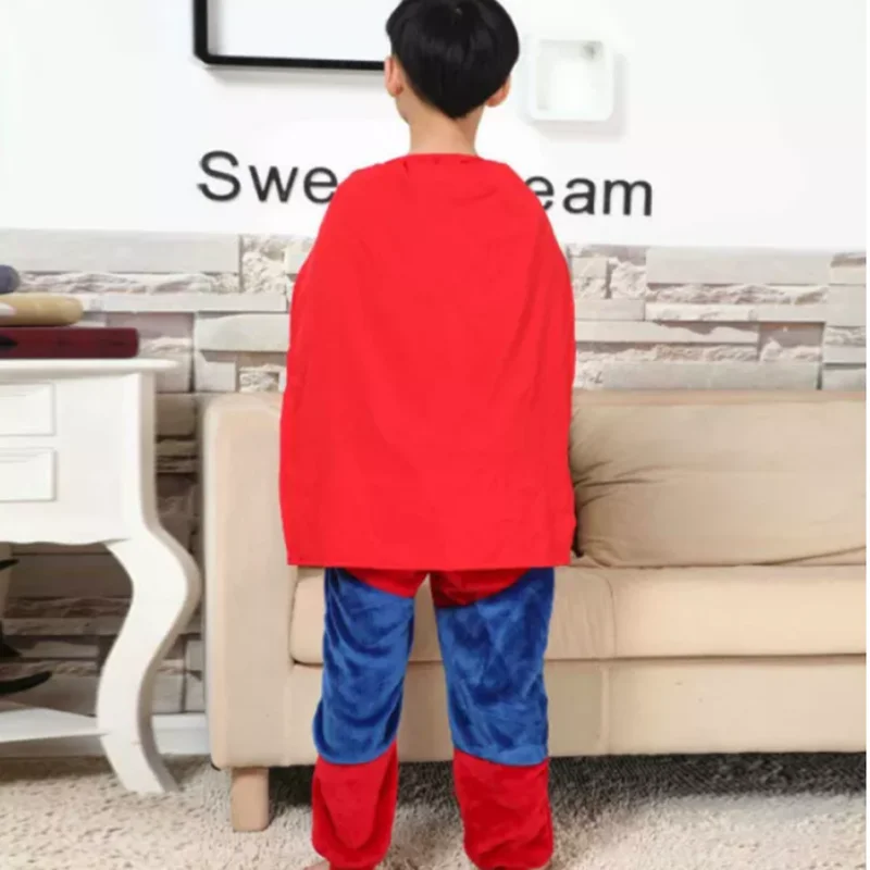 Family Kigurumi Pajamas Blue Kigurumi With Cape Onesie Cosplay Costume Pajamas For Babies Kids and Adults