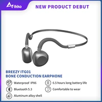 ikko itg01 bone conduction wireless bluetooth headphones headset 5 3 running sports earphones waterproof ipx6 with microphone