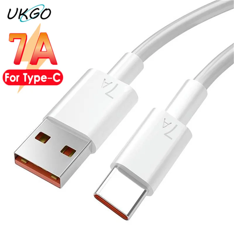 Супербыстрый зарядный USB-кабель 7A 100 Вт Type-C для Samsung S22 Huawei Xiaomi Redmi быстрая зарядка