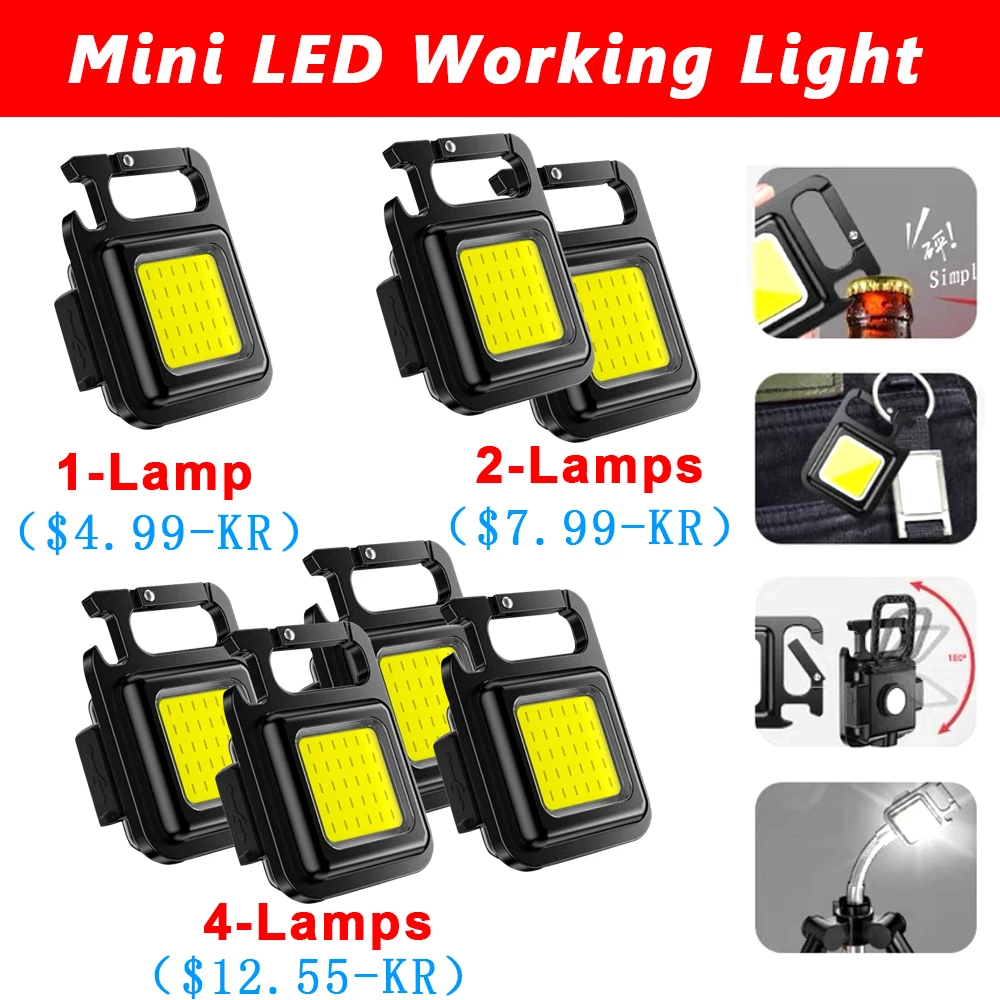 

Newest Mini LED Flashlight Portable USB Rechargeable Work Light Bright Keychain Light Small Pocket Flashlights Torch For Outdoor
