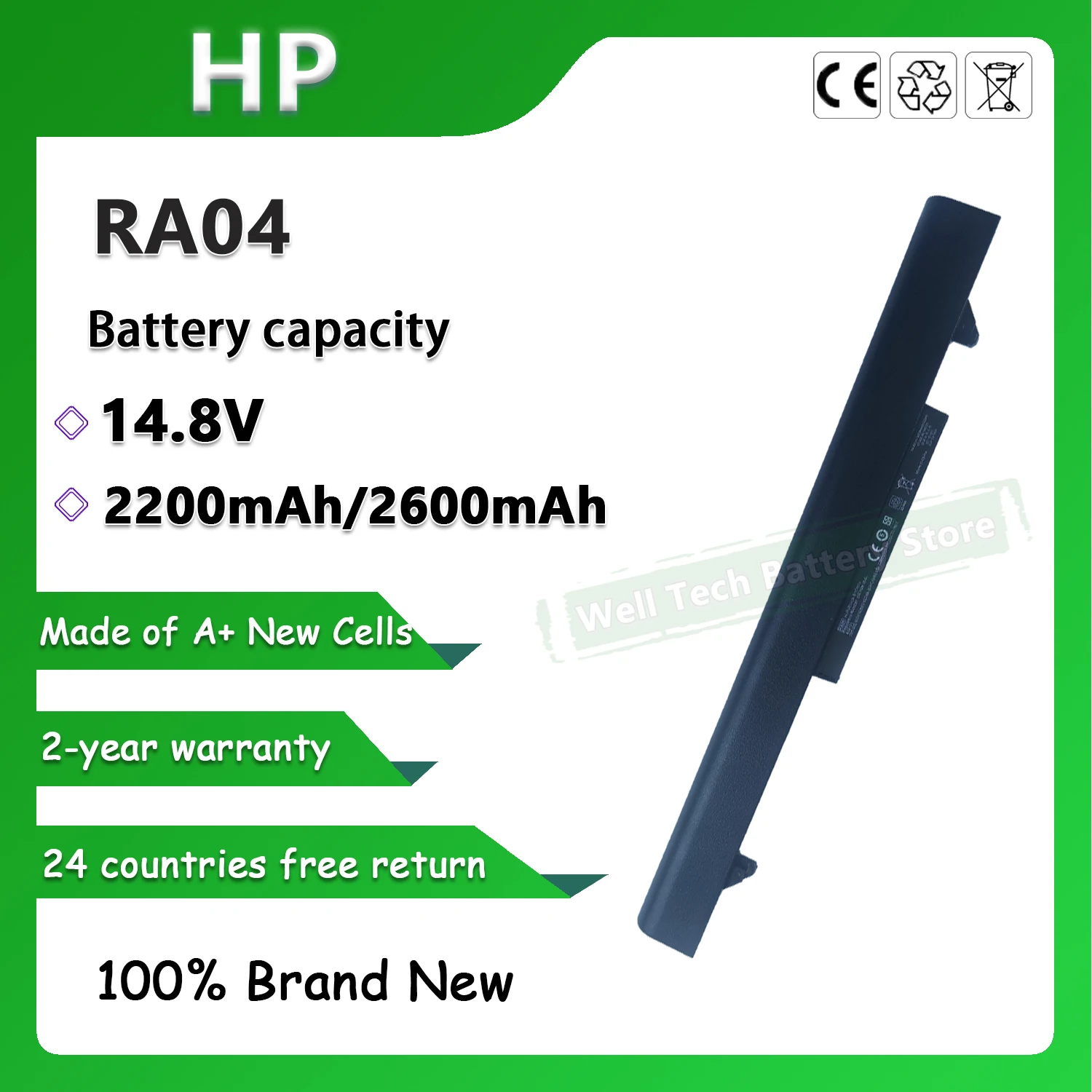 14 8 В 2200 мАч RA04 Аккумулятор для ноутбука HP ProBook 430 G1 G2