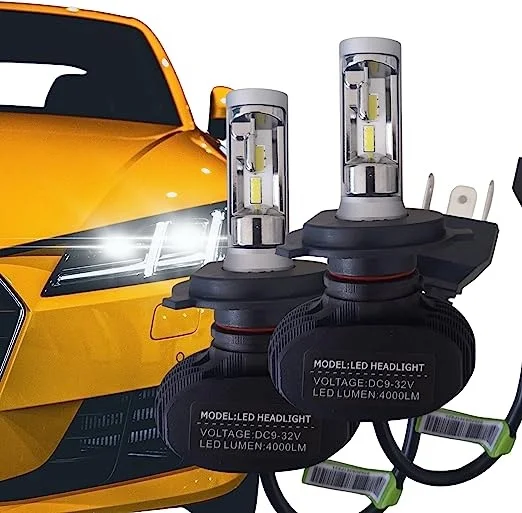 

Kit duas Lâmpadas Super Ultra LED Branco Automotiva - Farol - H4 - 12v/24v - 6500K - 9300 Lúmens - 72w - IP66