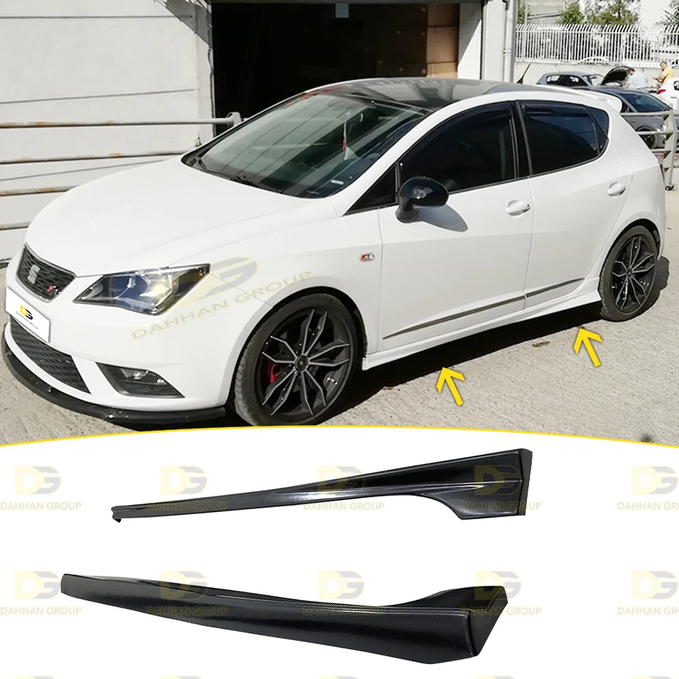 Seat Ibiza MK4 2008 - 2016 Cupra Style Side Skirts Blade Extension Left and Right Raw or Painted Surface Plastic