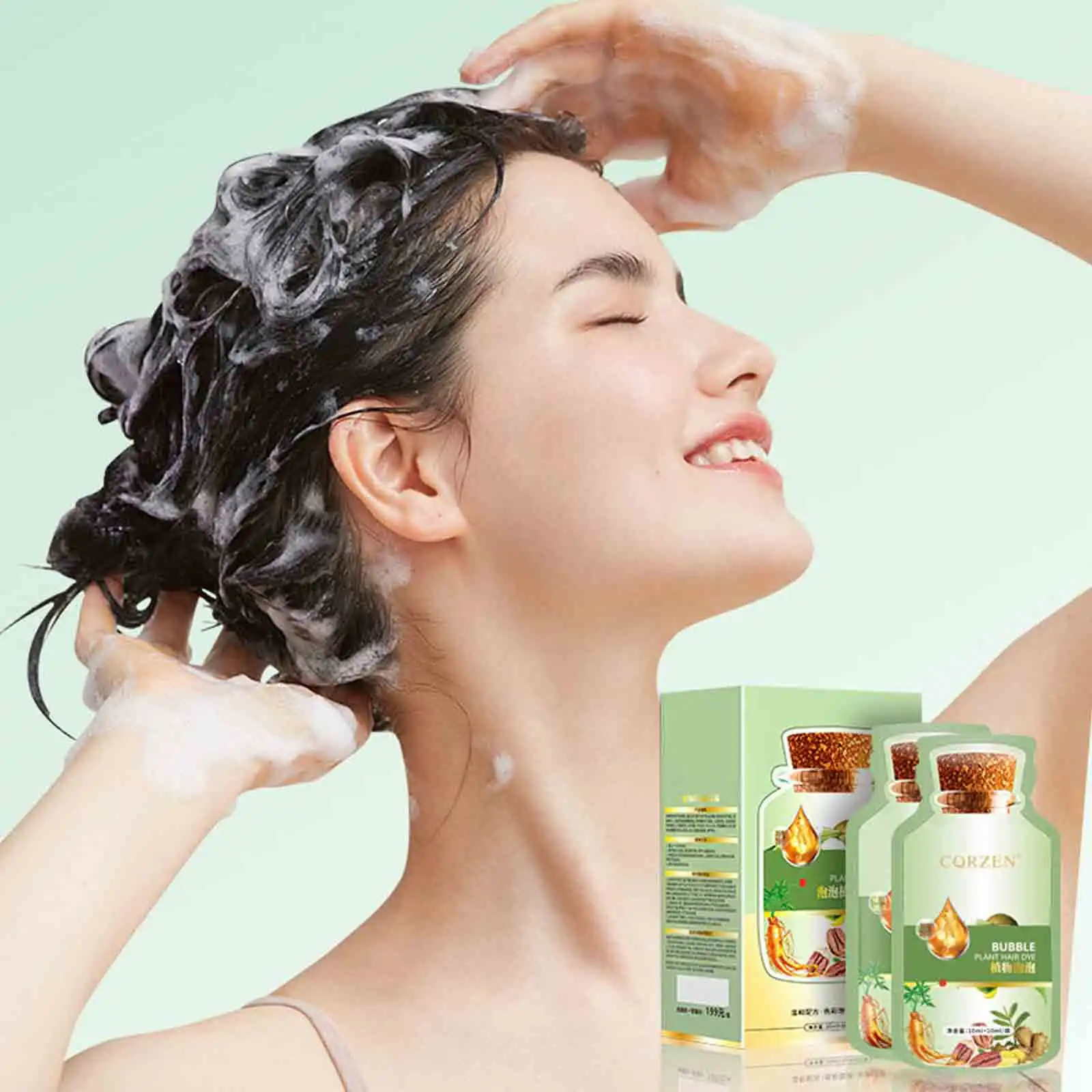 30 мл * 10 упаковок натуральной растительной пузырьковой краски для волос мужчин и