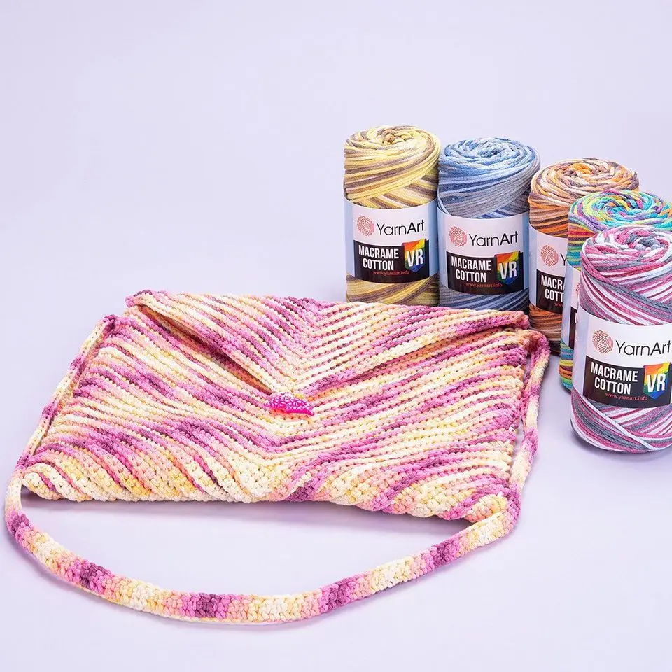 YarnArt Macrame Cotton VR Yarn - 20 Color Options - 225 Meters(250gr) - Polyester - Runner - Supla - Cushion Cover - Flowerpot - Matt Accessory - Mesh Bag - Hat - Belt - Wristband - Middle - Soft - DIY -MADE IN TURKEY images - 6