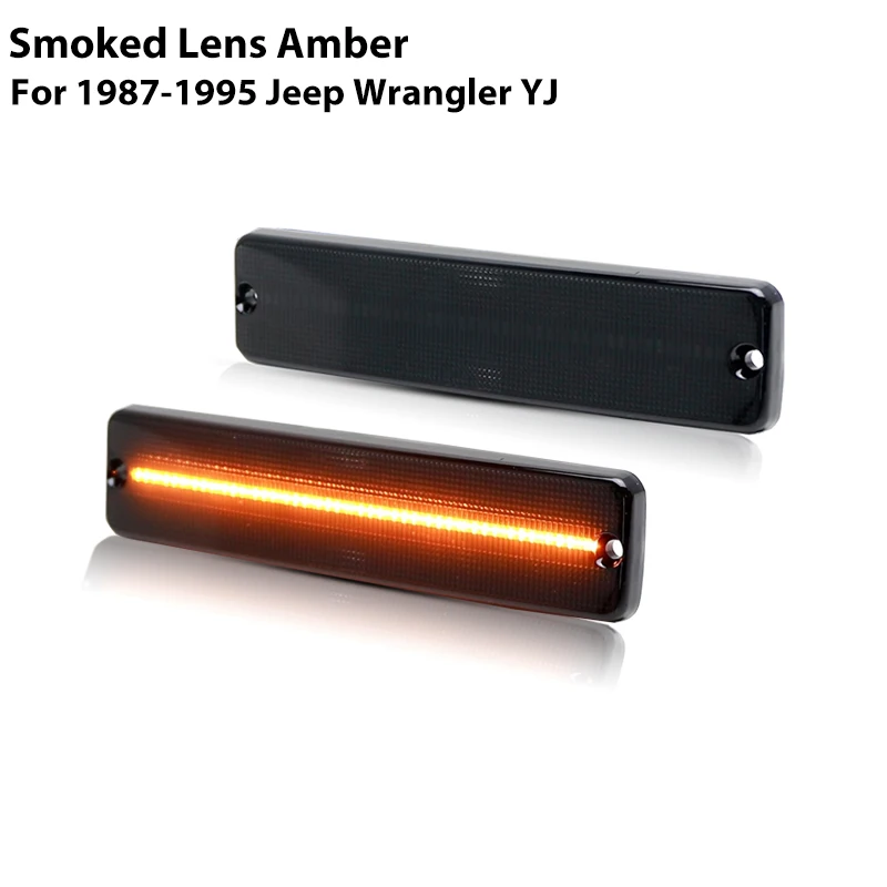 

IJDM полная СВЕТОДИОДНАЯ лента переднее крыло вспышка боковые габаритные огни светильник сигнала поворота для 1987-1995 Jeep Wrangler YJ, замена OEM CH2520111