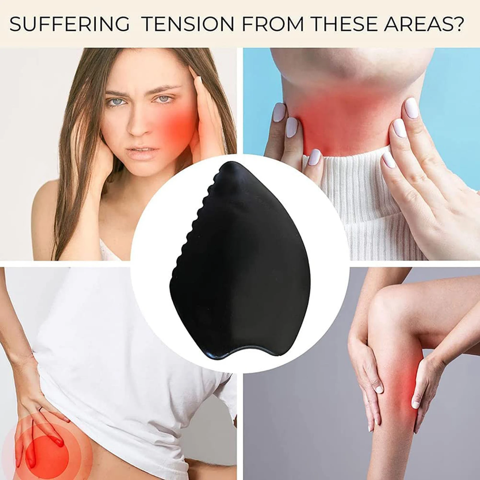 Скребковая доска Gua Sha из перьев с зазубренными краями для массажа лица