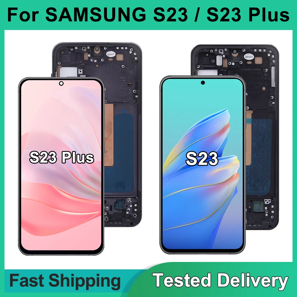 S23 5G S911B Экран в сборе для Samsung S23 Plus 5G S916B SM-S916B/DS ЖК ...