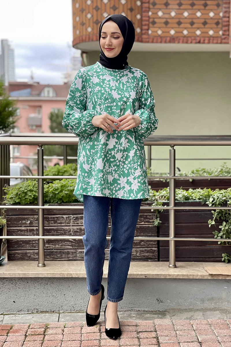 Туника с узором Saks Hijab турецкое мусульманское модное платье мусульманская одежда