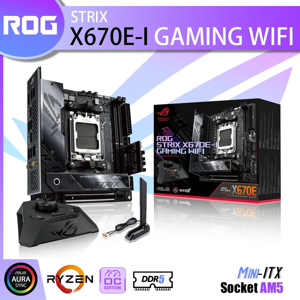 

New ASUS ROG STRIX X670E-I GAMING WIFI AM5 Motherboard DDR5 Mainboard Support AMD Ryzen 7000 Series Processor R5 R7 R9 Kit