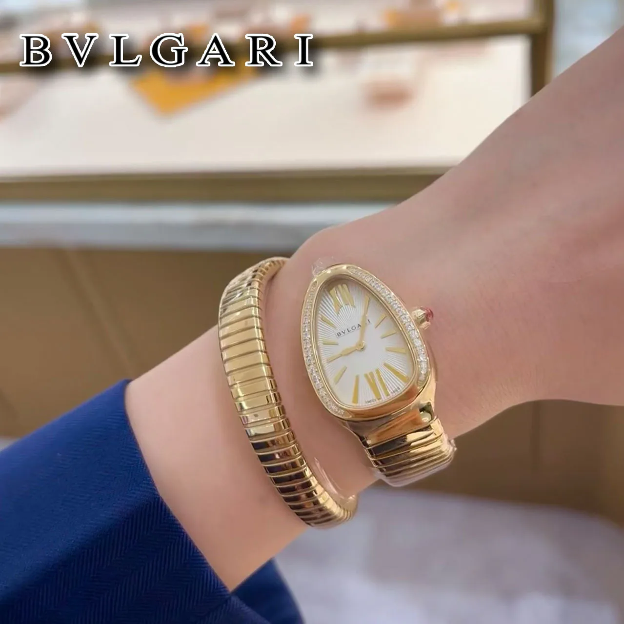 Bulgari стиль часы личность змеиный браслет новые легкие роскошные нишевые модные