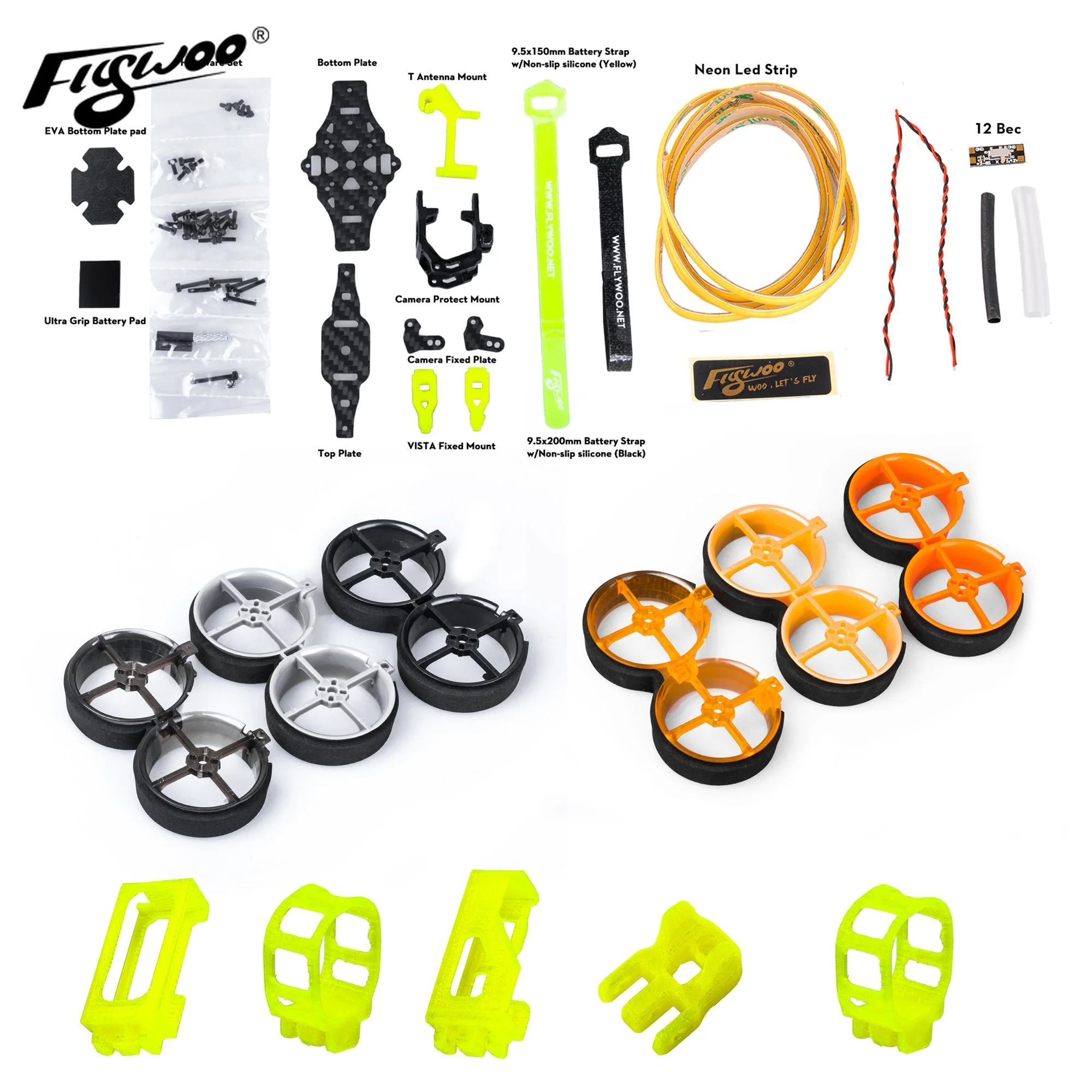 FLYWOO CineRace20 2-дюймовый Комплект деталей рамы для FPV