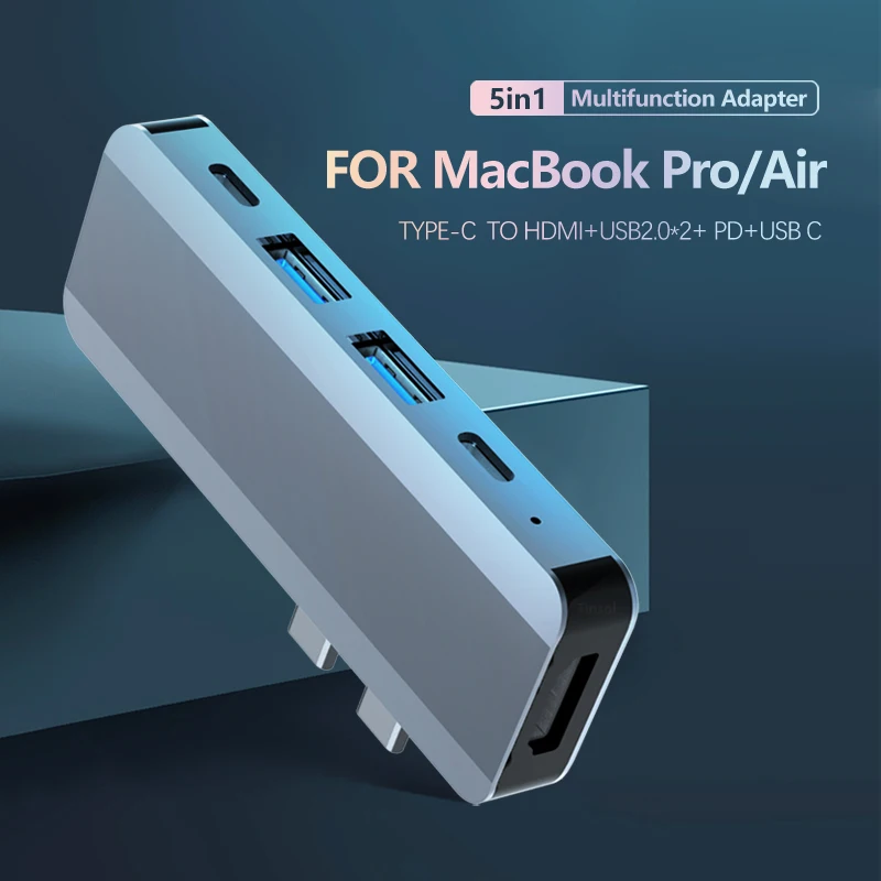 

Док-станция 5 в 1 для MacBook Pro Air 3,0-2018 PD 2020 Вт, USB 100