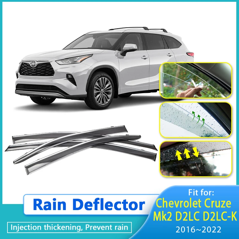 

Дефлектор дождя для Toyota Highlander XU70 4th 2020 ~ 2022, дождь, ветрозащитный козырек для автомобилей Toyota Highlander Chuvento Botaguas Windabweiser 2014 2015