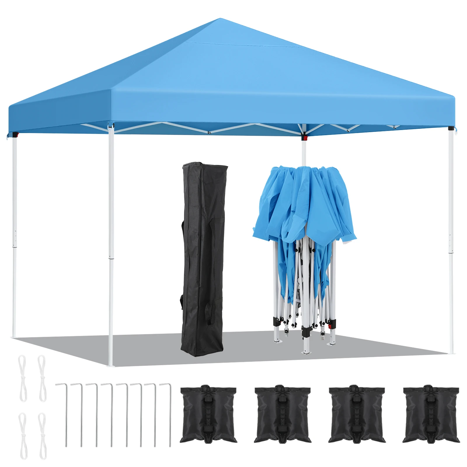 

Premium Pop Up Gazebo 3 x 3M 210D Polyester PU coated Waterproof Gazebos with 4 Sandbags& Carry Bag Foldable Shelter Garden Tent