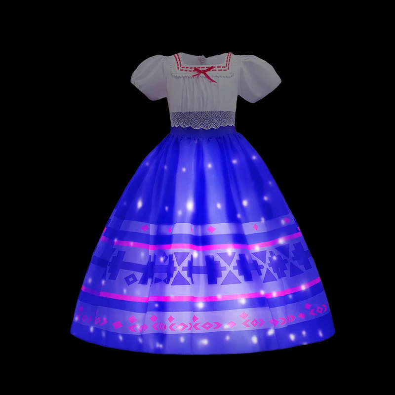 

Uporpor LED Light Up Encanto Charm Dolores Luisa Dress Christmas For Girls Children Cosplay Isabela Mirabel Party Birthday Dress
