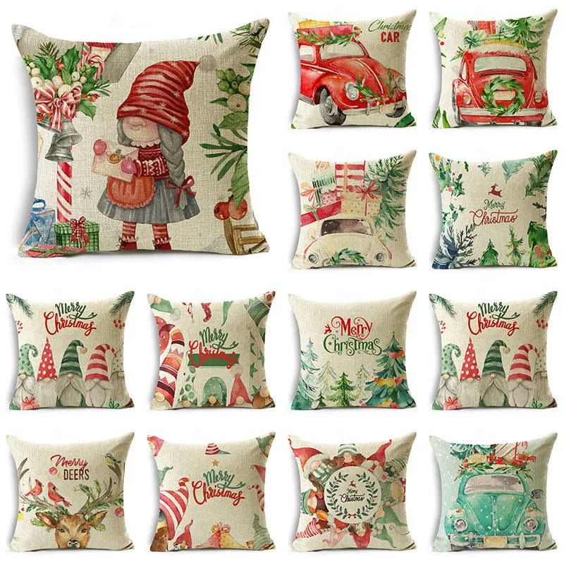 

New Christmas Pillow Cover Home Festive Christmas Tree Decoration Waist Pillow Cushion Cover 40*40cm/45*45cm/50*50cm