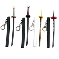 demon slayer mini toy katana keychain metal model swords can unplug sunwheel sword keyrings gift for anime cosplay lovers