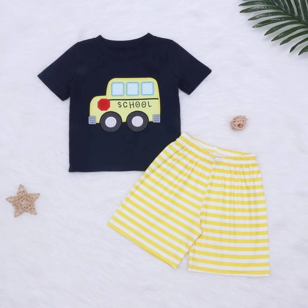 

Back To School Baby Boy Clothes Set Newborn Girls Embroidery T-shirt Toddler Boys Clothes Baby Bodysuits Baby Boy Outfit Suit