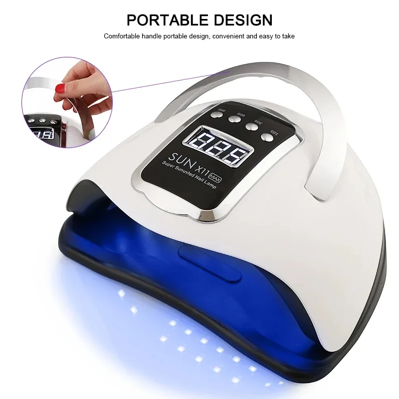X11 MAX SUN Nail Dryer Machine УФ-светодиодная лампа для сушки гель-лака ногтей с нижним
