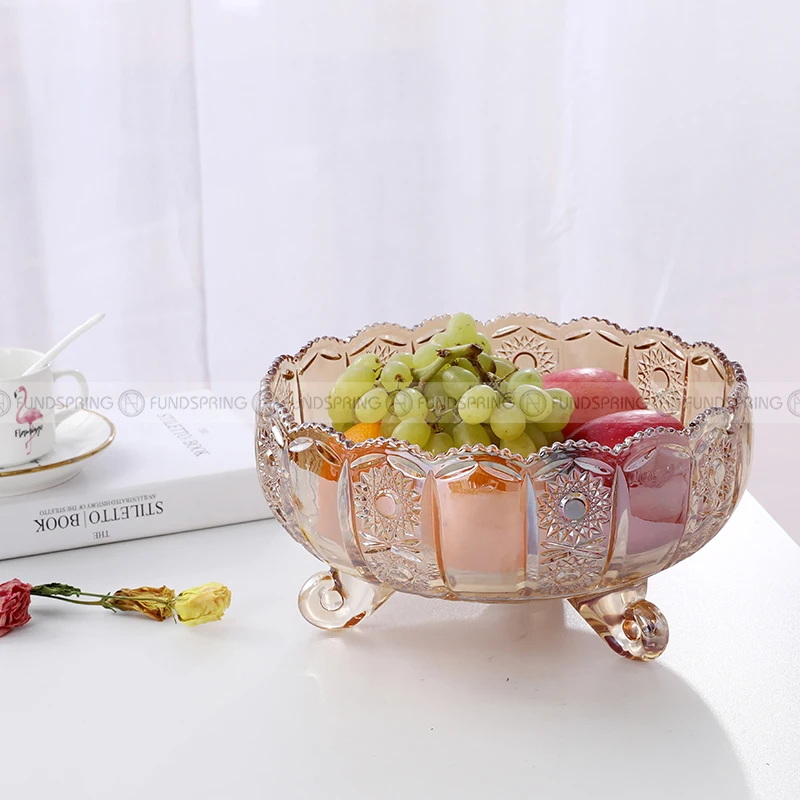 

Modern Coffee Table Crystal Glass Decoration Set Plate Jar Vase Fruit Bowl