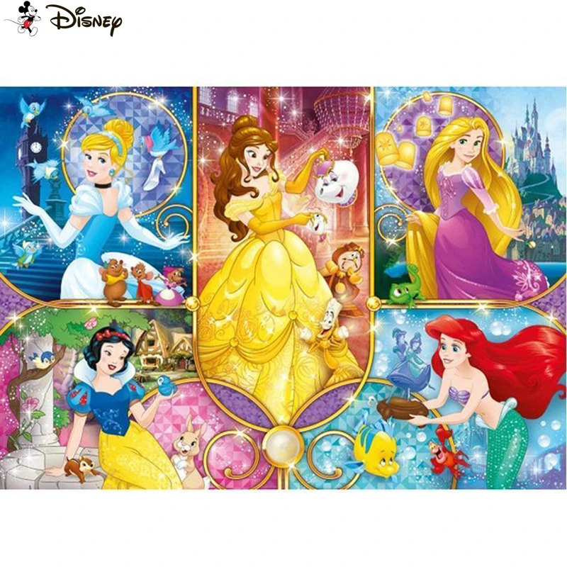 

Алмазная 5D картина «мультяшная принцесса», картина из квадратных страз с рисунком Дисней, экологичные поделки, полноразмерная вышивка, дом...