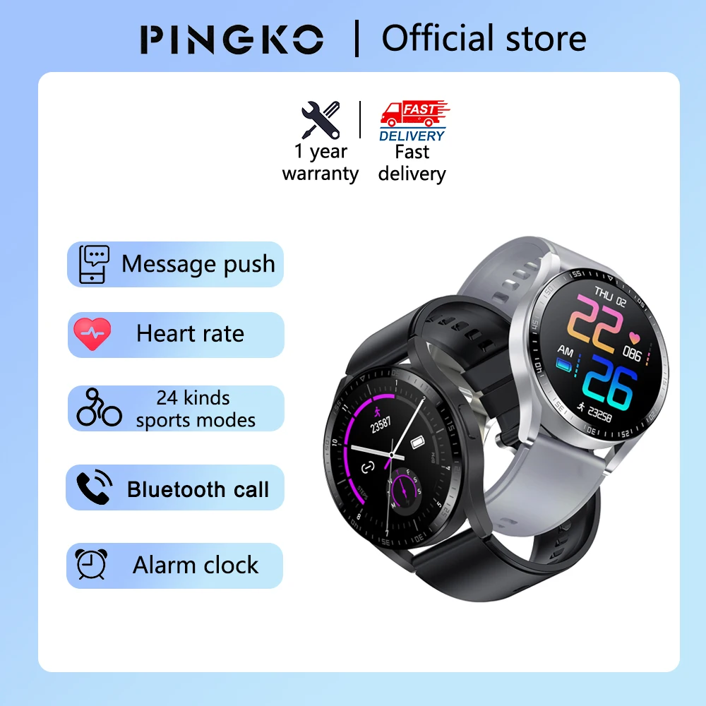 

PINGKO Origin Smart Watch Android IOS 2022 Bluetooth Call Music Control Fashion Watch Man Sports Style Waterproof Free Shipping