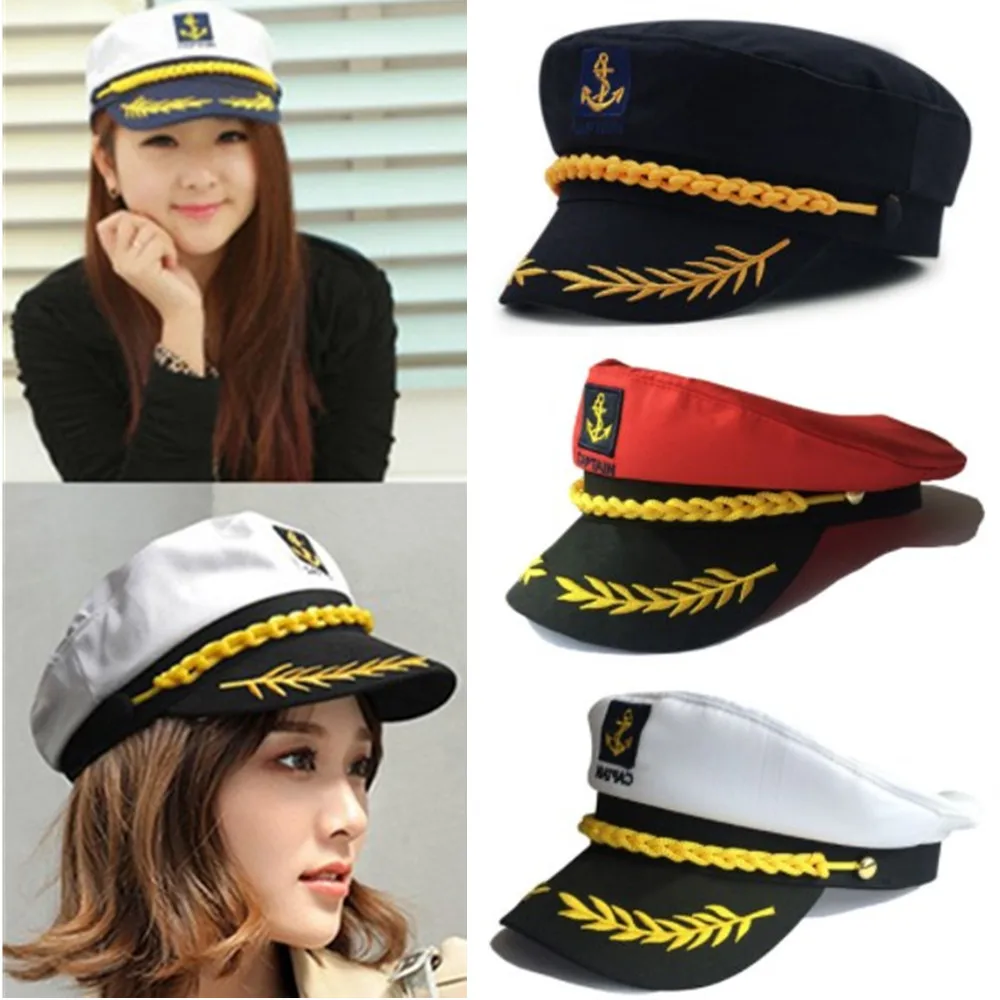 

Captain Costume Boat Yacht Ship Sailor Navy Captain Hat Party Cosplay Cap Sea Boating Sailors Navy Captain Boating Military Hat